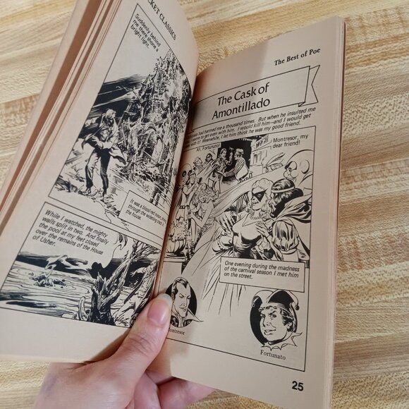 Best of Edgar Allan Poe 1984 B&W Pocket Classics Comic Paperback Vintage Horror - Picture 6 of 6